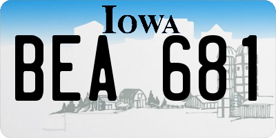 IA license plate BEA681