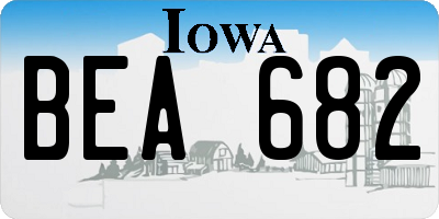 IA license plate BEA682