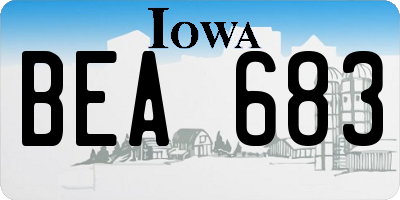 IA license plate BEA683