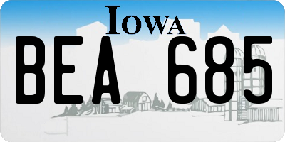IA license plate BEA685