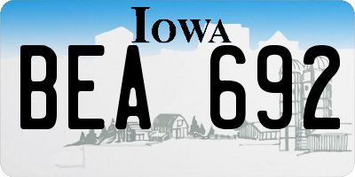 IA license plate BEA692