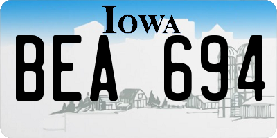 IA license plate BEA694
