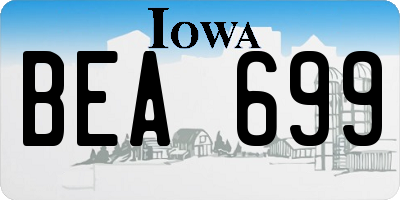 IA license plate BEA699