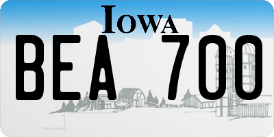 IA license plate BEA700