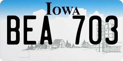 IA license plate BEA703