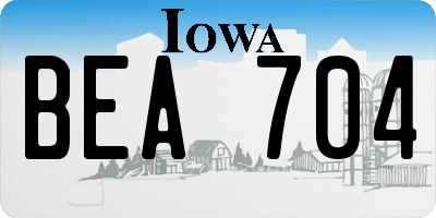 IA license plate BEA704