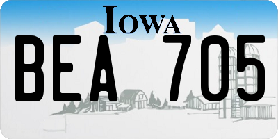 IA license plate BEA705
