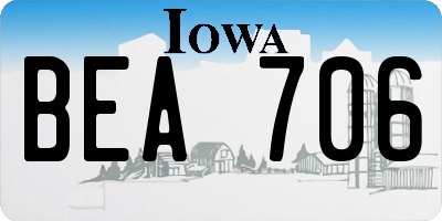 IA license plate BEA706