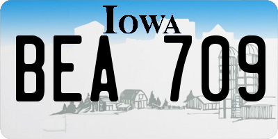 IA license plate BEA709