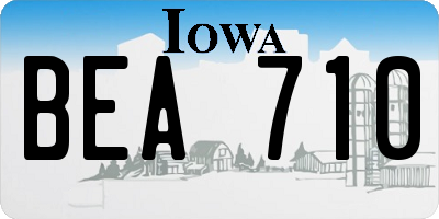 IA license plate BEA710