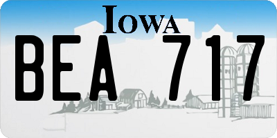 IA license plate BEA717