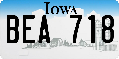 IA license plate BEA718
