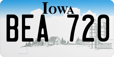 IA license plate BEA720
