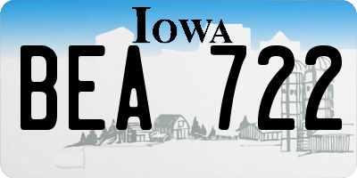 IA license plate BEA722