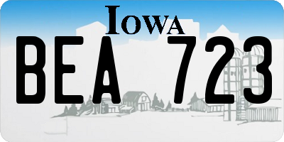 IA license plate BEA723
