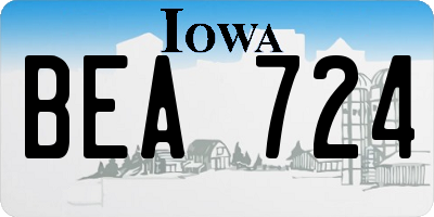 IA license plate BEA724