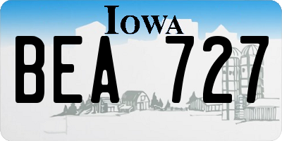 IA license plate BEA727