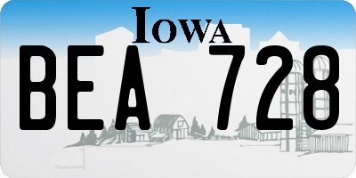 IA license plate BEA728