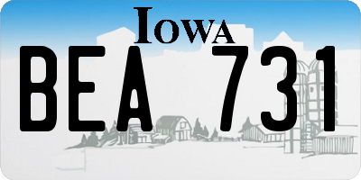 IA license plate BEA731
