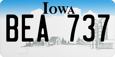 IA license plate BEA737