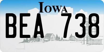 IA license plate BEA738