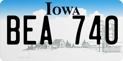 IA license plate BEA740