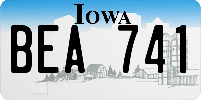 IA license plate BEA741