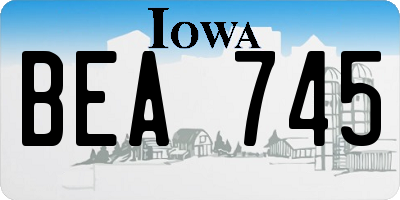 IA license plate BEA745