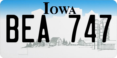 IA license plate BEA747