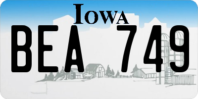 IA license plate BEA749