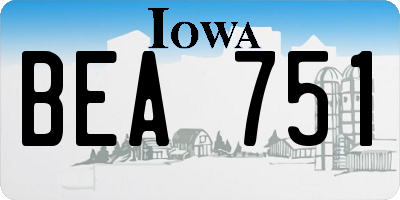 IA license plate BEA751