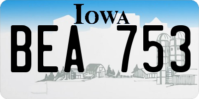 IA license plate BEA753
