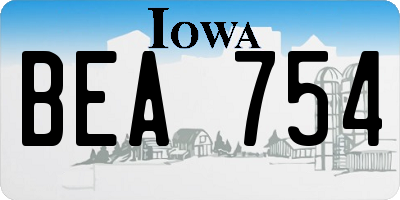 IA license plate BEA754