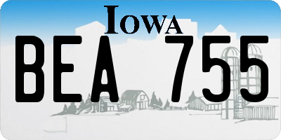 IA license plate BEA755