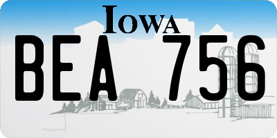 IA license plate BEA756