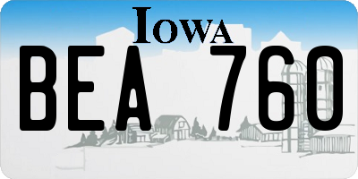 IA license plate BEA760