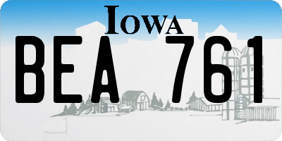 IA license plate BEA761