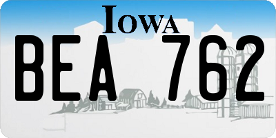 IA license plate BEA762
