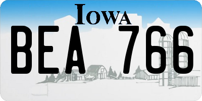 IA license plate BEA766