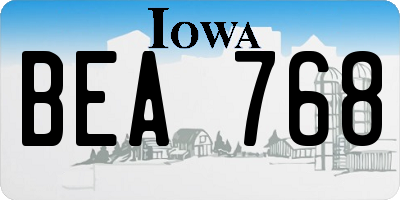 IA license plate BEA768