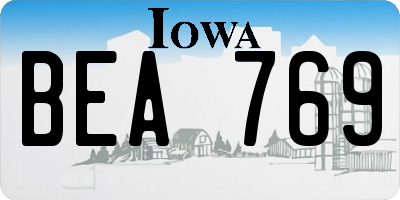 IA license plate BEA769