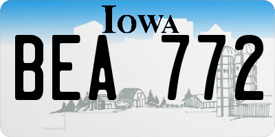 IA license plate BEA772