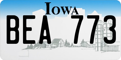 IA license plate BEA773