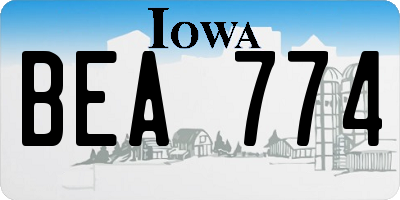 IA license plate BEA774