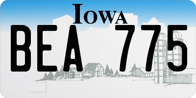 IA license plate BEA775