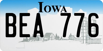 IA license plate BEA776