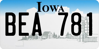 IA license plate BEA781