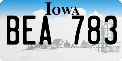 IA license plate BEA783