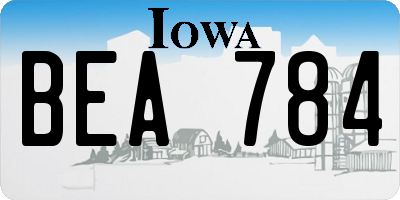 IA license plate BEA784