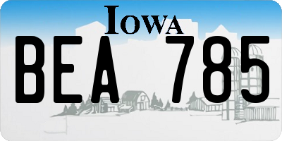 IA license plate BEA785